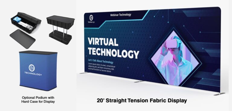 Tradeshow Backwall Fabric Tension Display 20′
