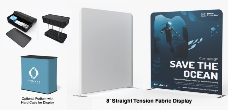 Tradeshow Backwall Fabric Tension 8′ Display