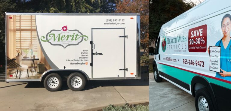 Vehicle Signs- Printed van and Trailer Partial Wraps